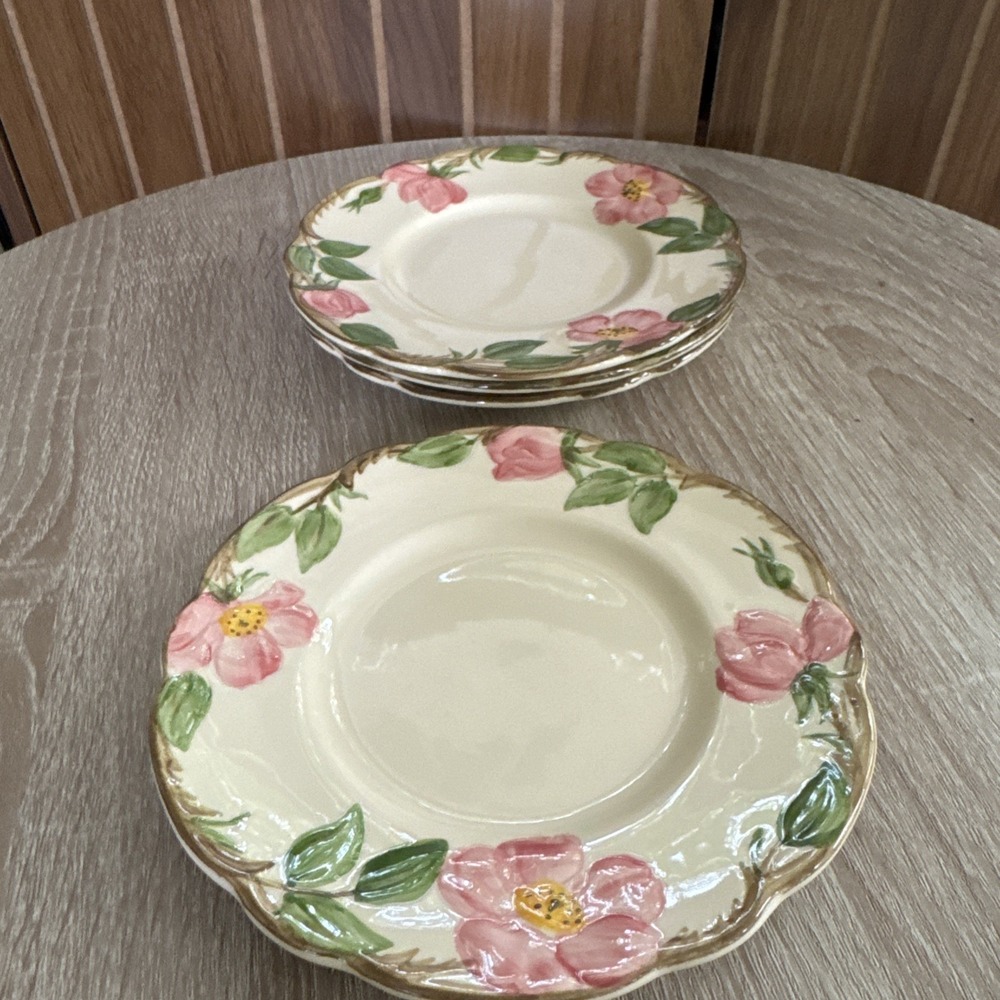 Franciscan Dessert Rose 6.25" Bread Plate set of 4 MINT